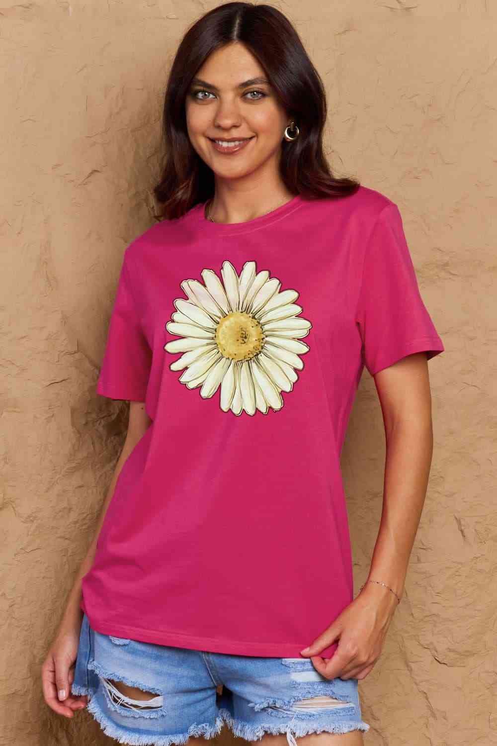 Simply Love Full Size FLOWER Graphic Cotton Tee