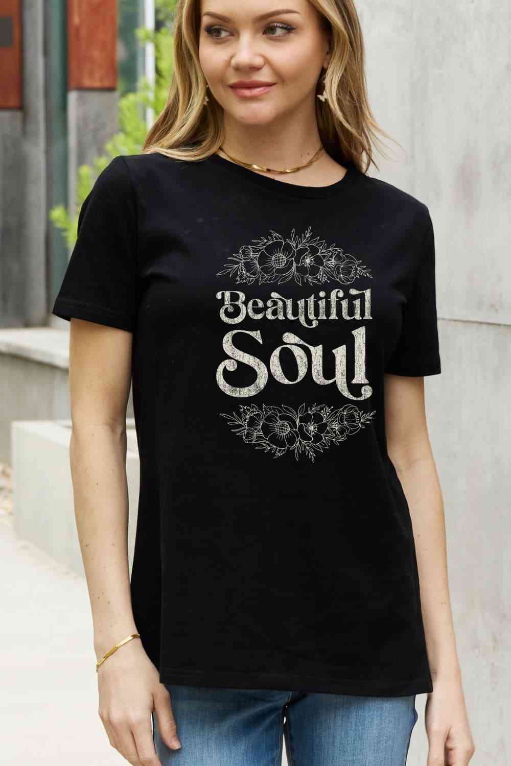 Simply Love Full Size BEAUTIFUL SOUL Graphic Cotton Tee